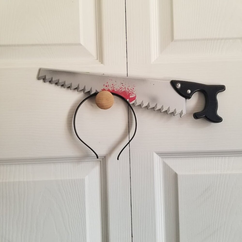 Halloween Costume Headband Bloody Saw Horror Prop Humor